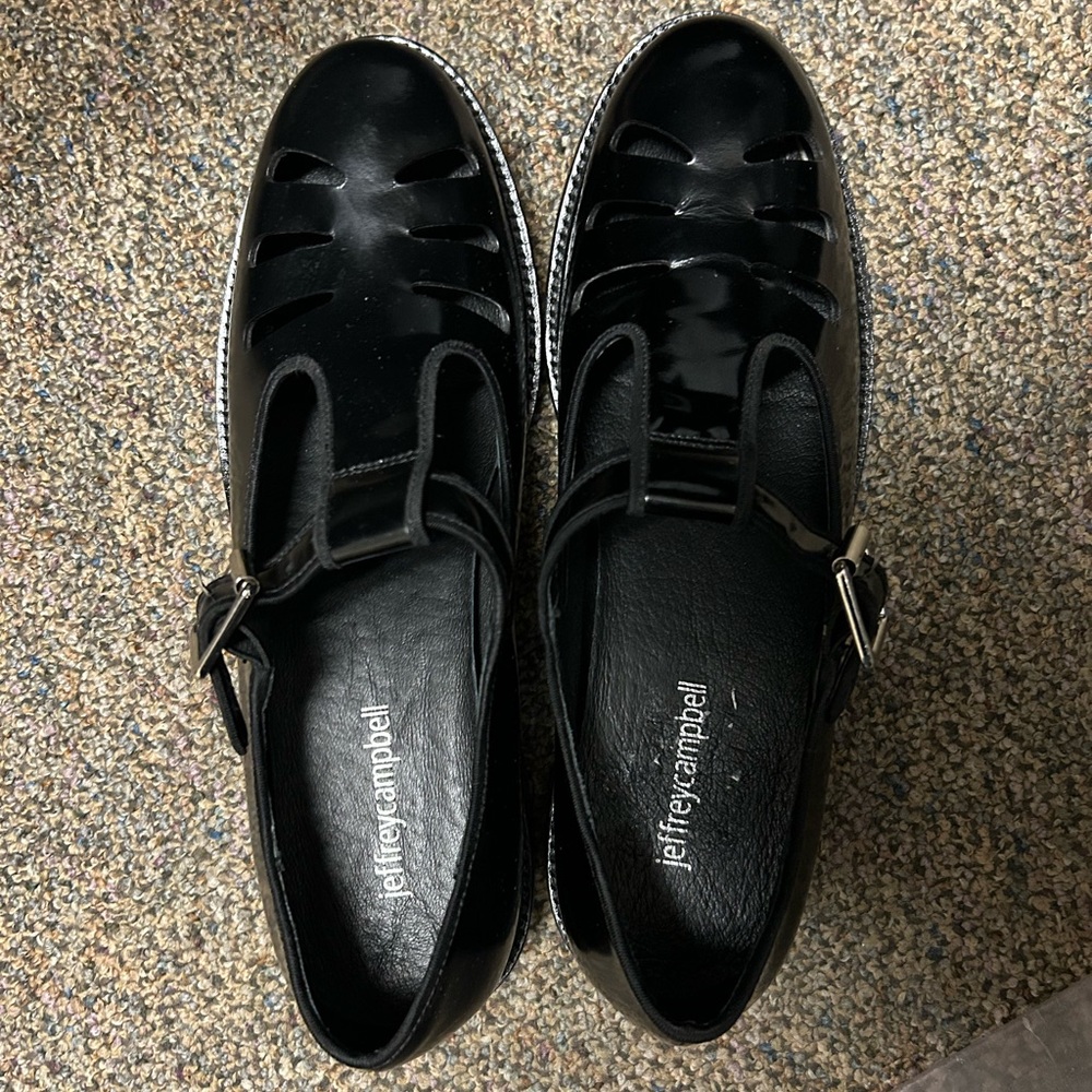 Free People Gemma MenswearJeffrey Campbell Mary Jane shoe, size 9.5, black.